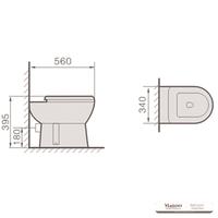 YS22215F Keraaminen WC-istuin, P-trap-wc;