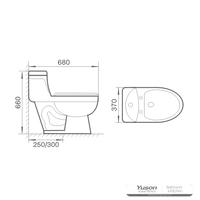 YS24251 Yksiosainen keraaminen wc, sifoninen;
