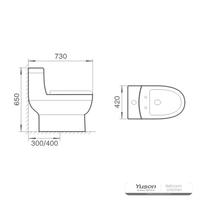 YS24252 Yksiosainen keraaminen wc, sifoninen;