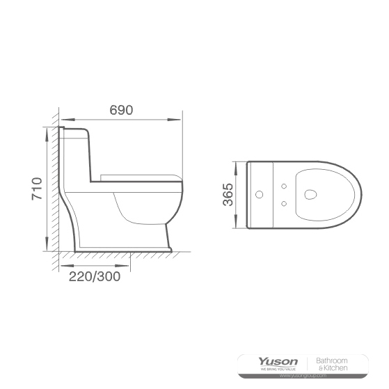 YS24256 Yksiosainen keraaminen wc, sifoninen;