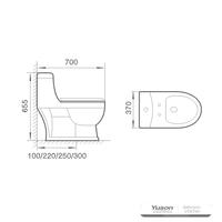 YS24258 Yksiosainen keraaminen wc, sifoninen;