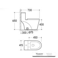 YS24284 Yksiosainen keraaminen wc, sifoninen;