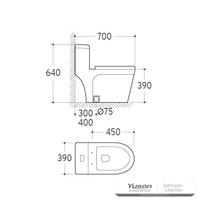 YS24286 Yksiosainen keraaminen wc, sifoninen;